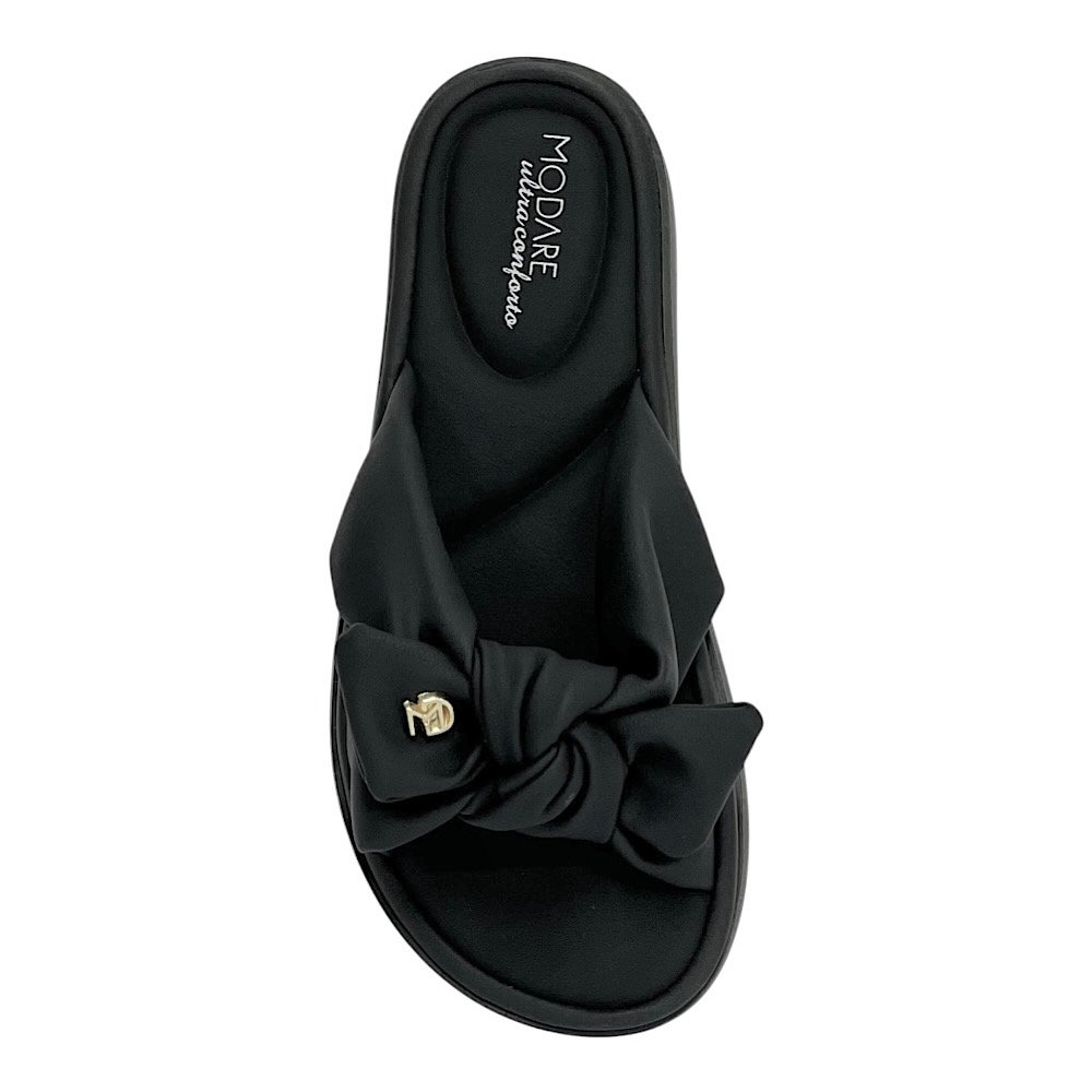 Tamanco Flat Modare Ultra Soft 7208.101 Nobuck Preto Preto 4