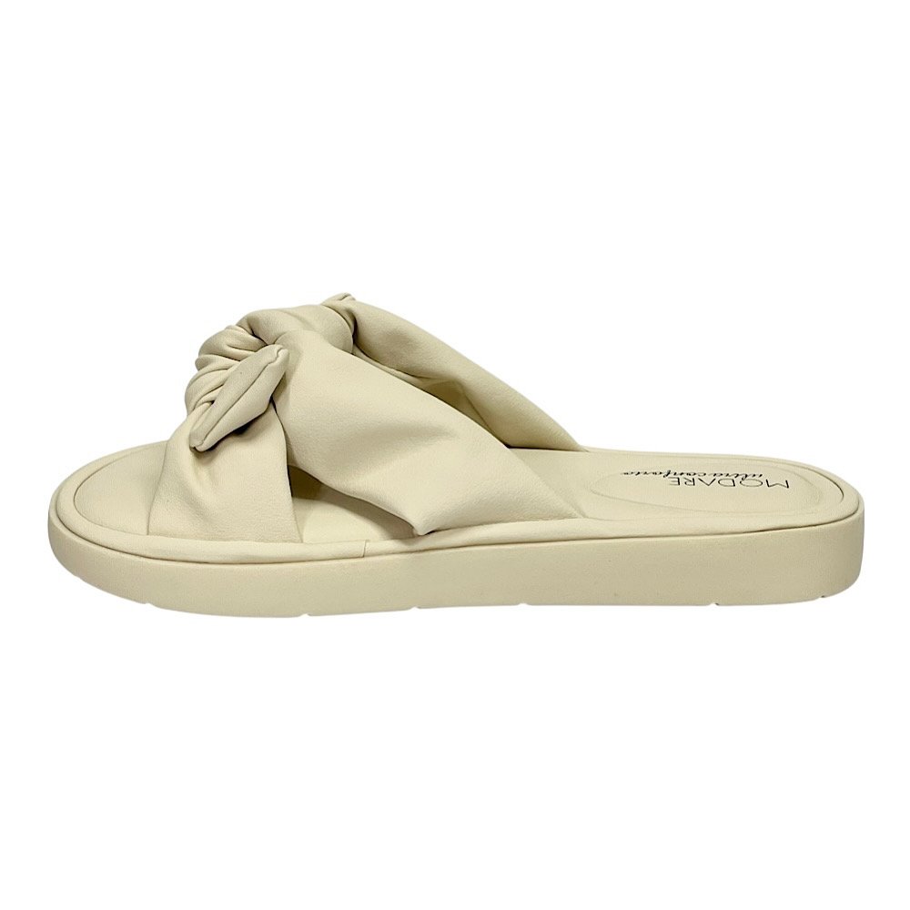 Tamanco Flat Modare Ultra Soft 7208.101 Nobuck Creme Bege 3