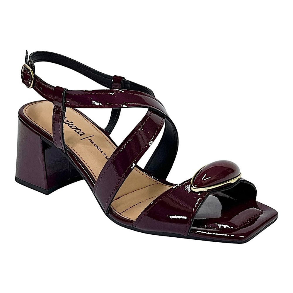 Sandália Dakota Salto Bloco y9753 Cherry Bordô