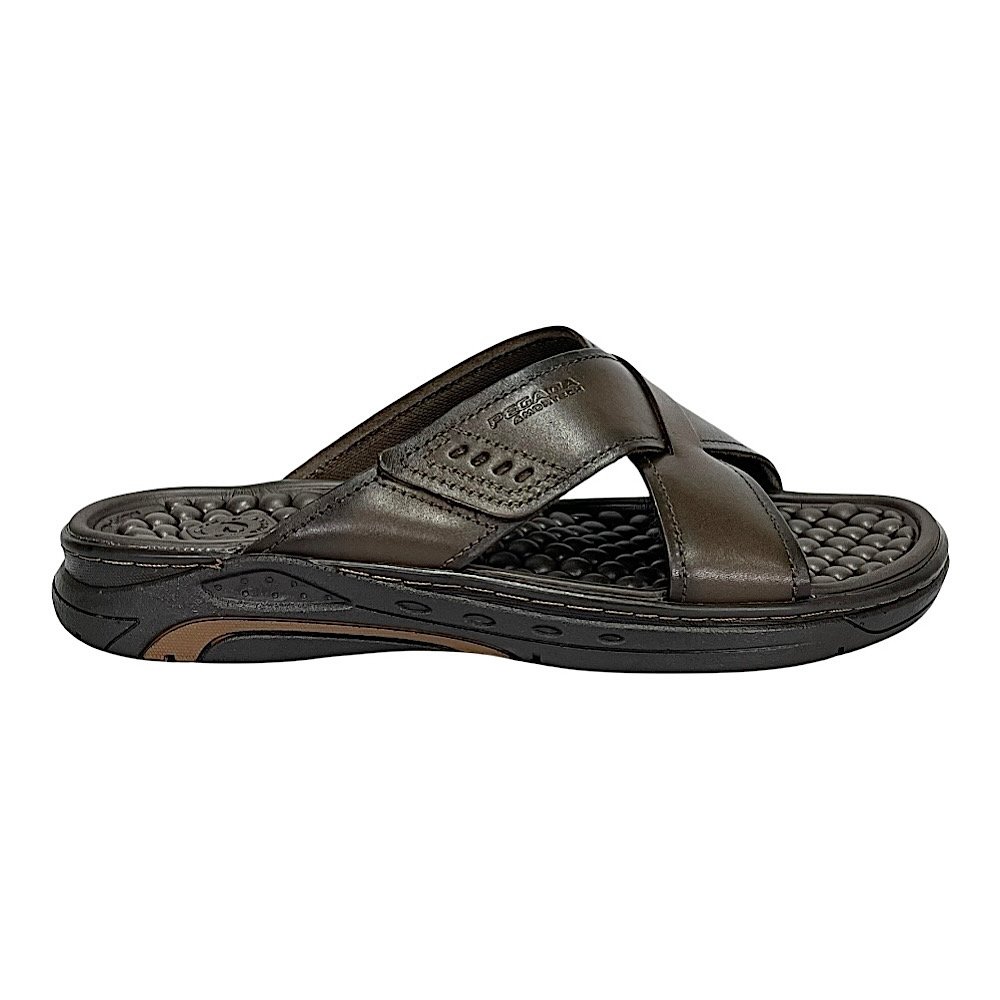 Chinelo Pegada Curly Masculino Couro 134552 Marrom Cravo Cravo 2