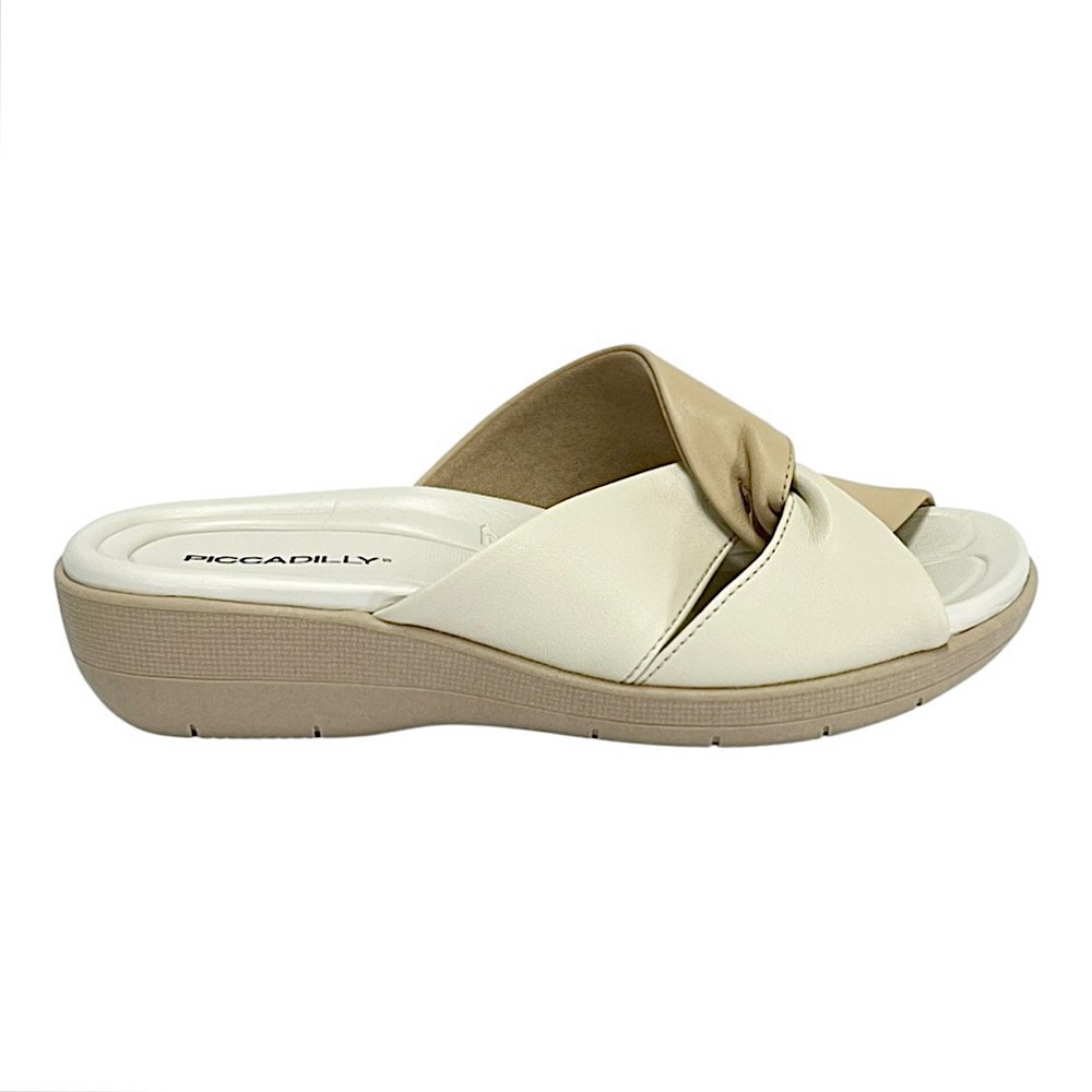 Tamanco Piccadilly Fascite Anabela 239023 Brule/Off White Brule 2