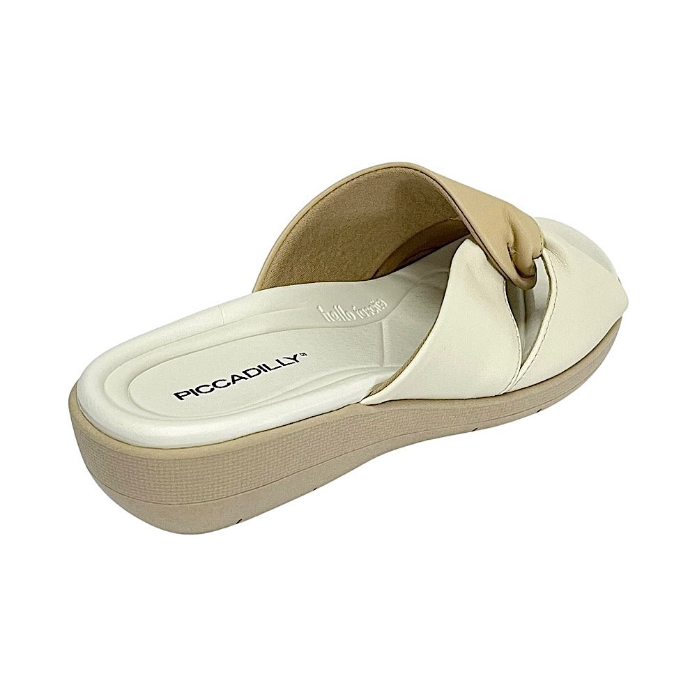 Tamanco Piccadilly Fascite Anabela 239023 Brule/Off White Brule 5