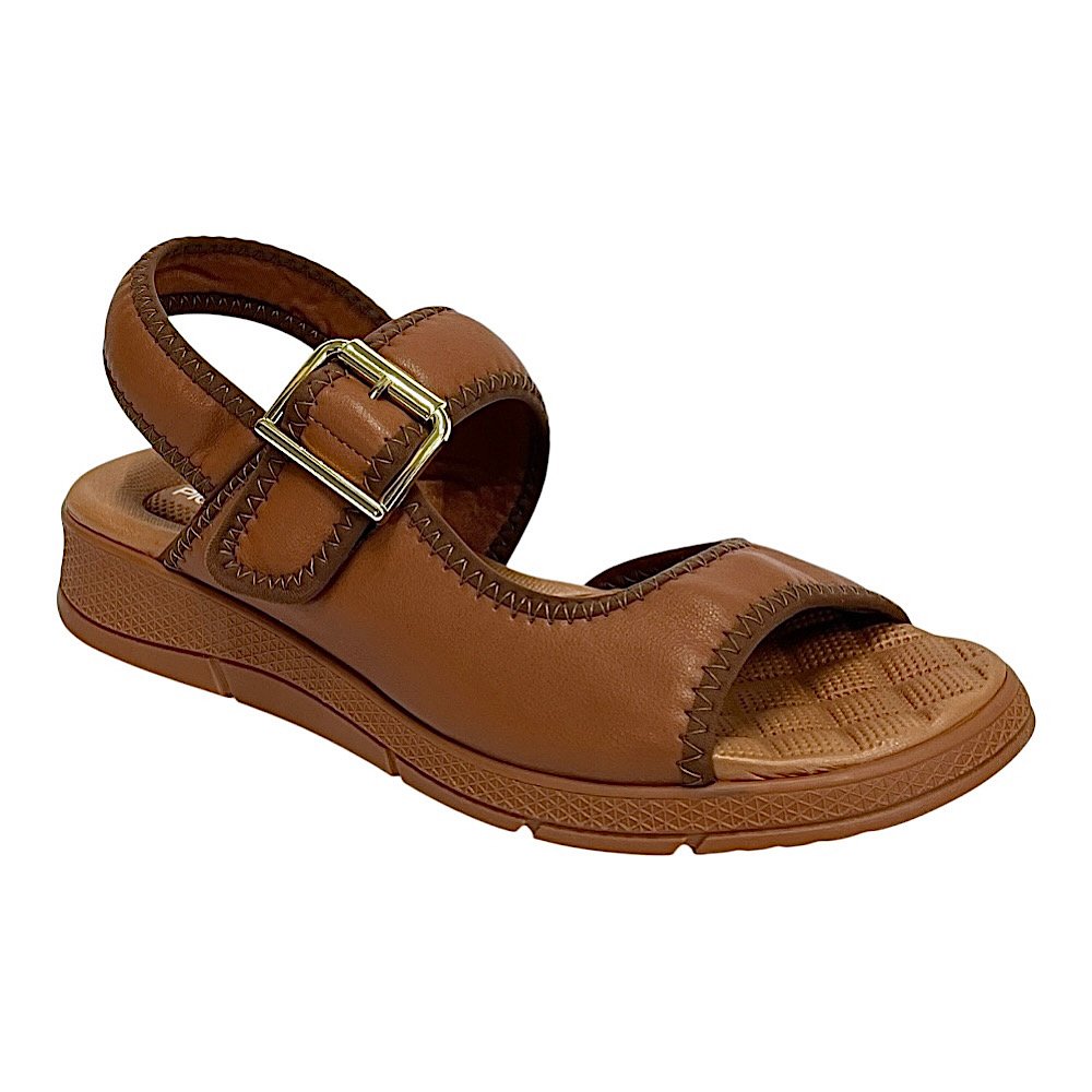 Sandália Piccadilly Papete Esporão 571019 Marrom Ocre