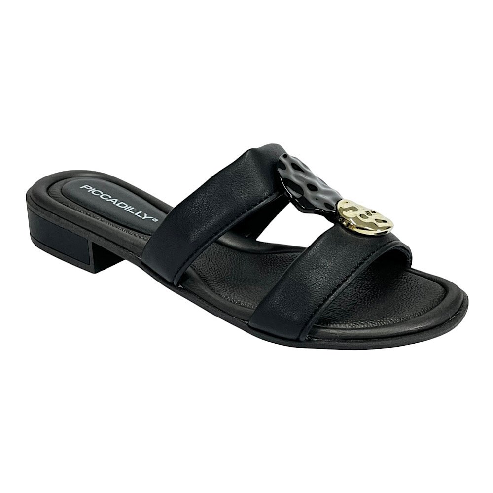 Tamanco Piccadilly Taila Salto Baixo 590067 Preto