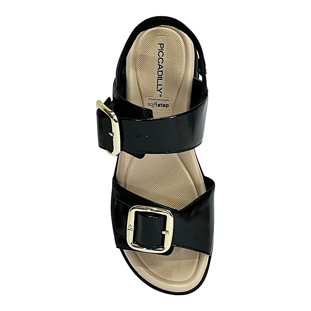 Sandália Piccadilly Soft Step Anabela 599003 Preto Preto 4