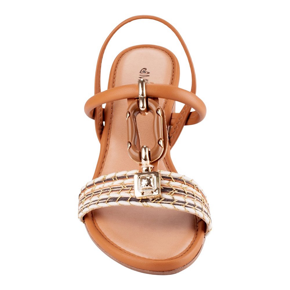 Sandália Mississipi Salto Bloco MF921 Caramelo Marrom 3