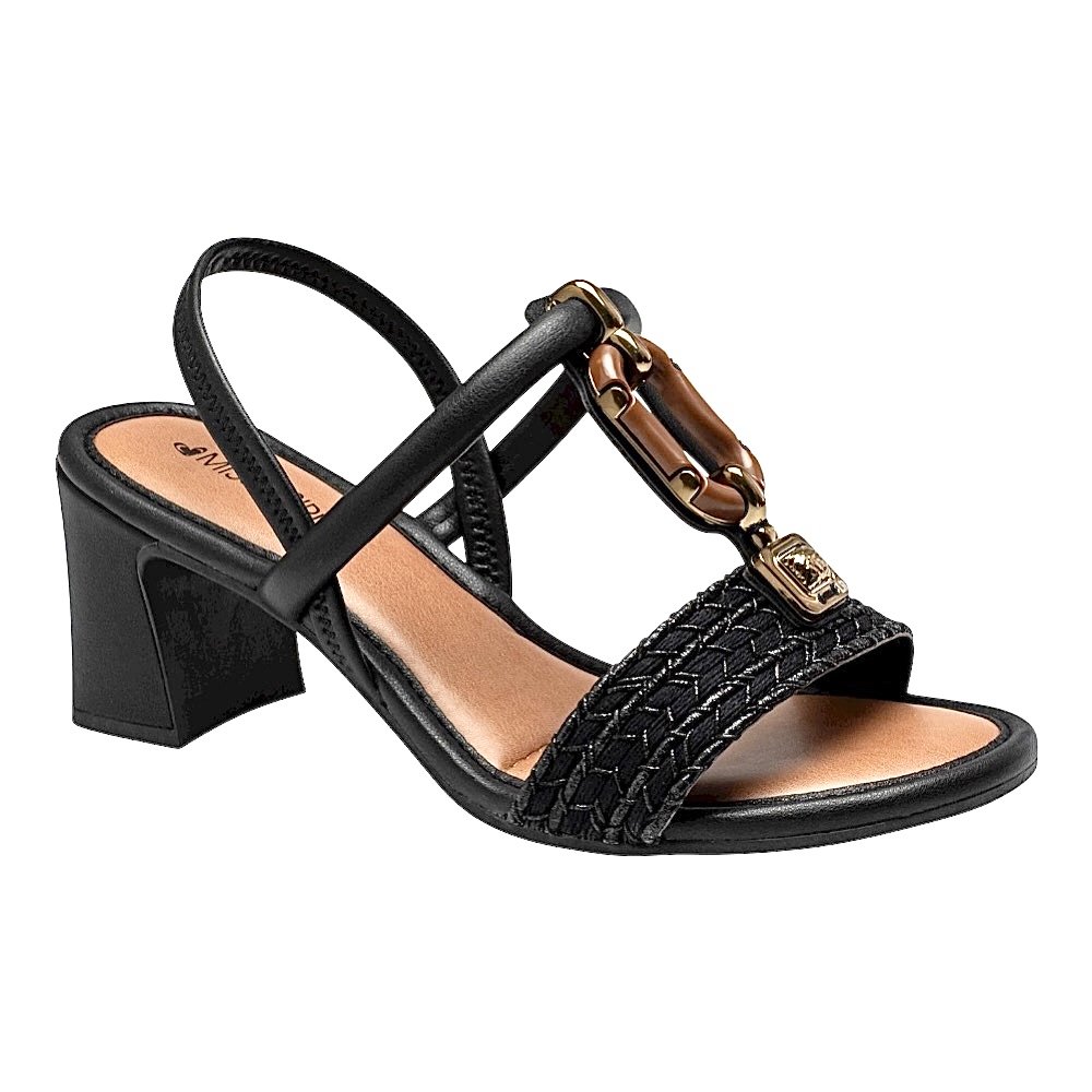 Sandália Missisisipi Salto Bloco MF921 Preto