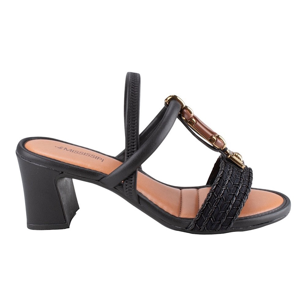 Sandália Missisisipi Salto Bloco MF921 Preto Preto 2