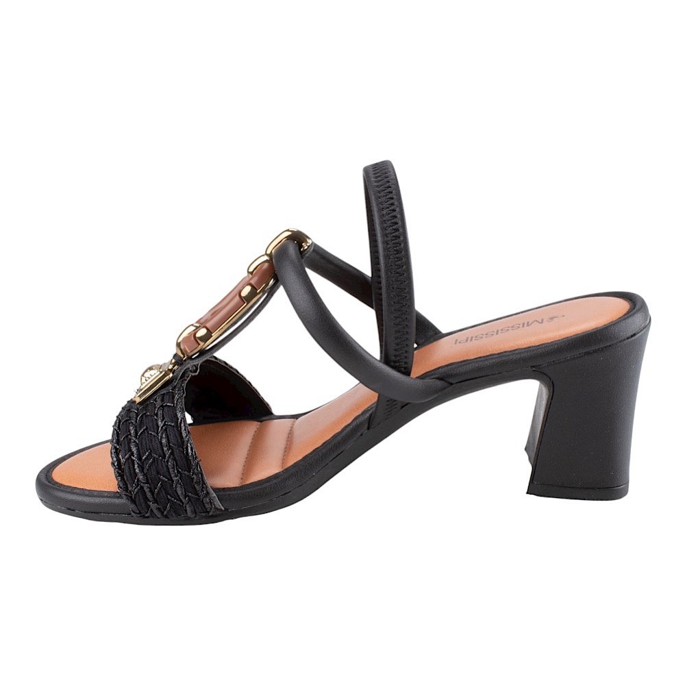 Sandália Missisisipi Salto Bloco MF921 Preto Preto 3
