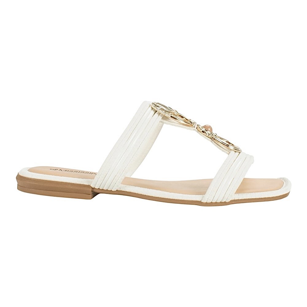 Tamanco Mississipi Flat MF011 White Branco 2