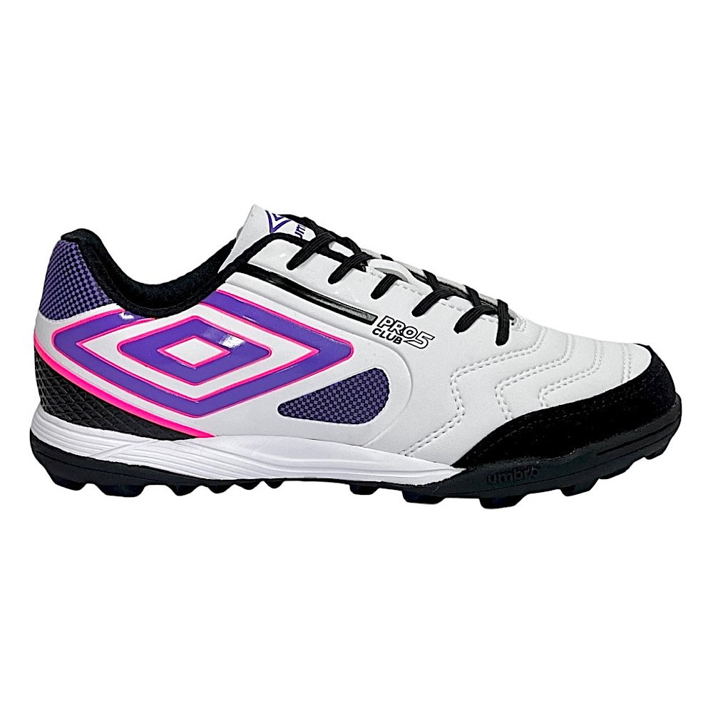 Chuteira Umbro Society Pro 5 Bump Club Bco/Pto/Purpura