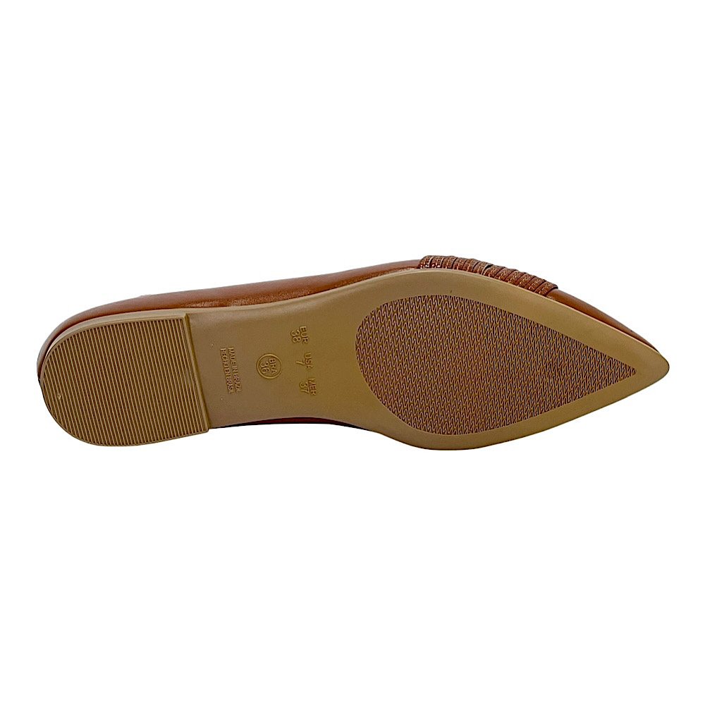 Sapatilha Santinelli Feminina Bico Fino 1600-004 Caramelo Marrom 6