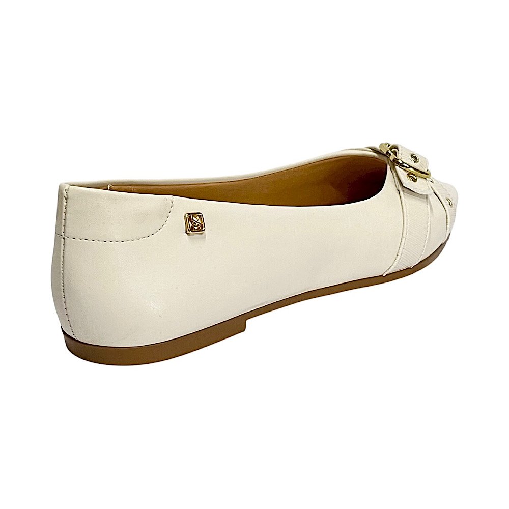 Sapatilha Santinelli Feminina Bico Fino 1600-017 Marfim Branco 5