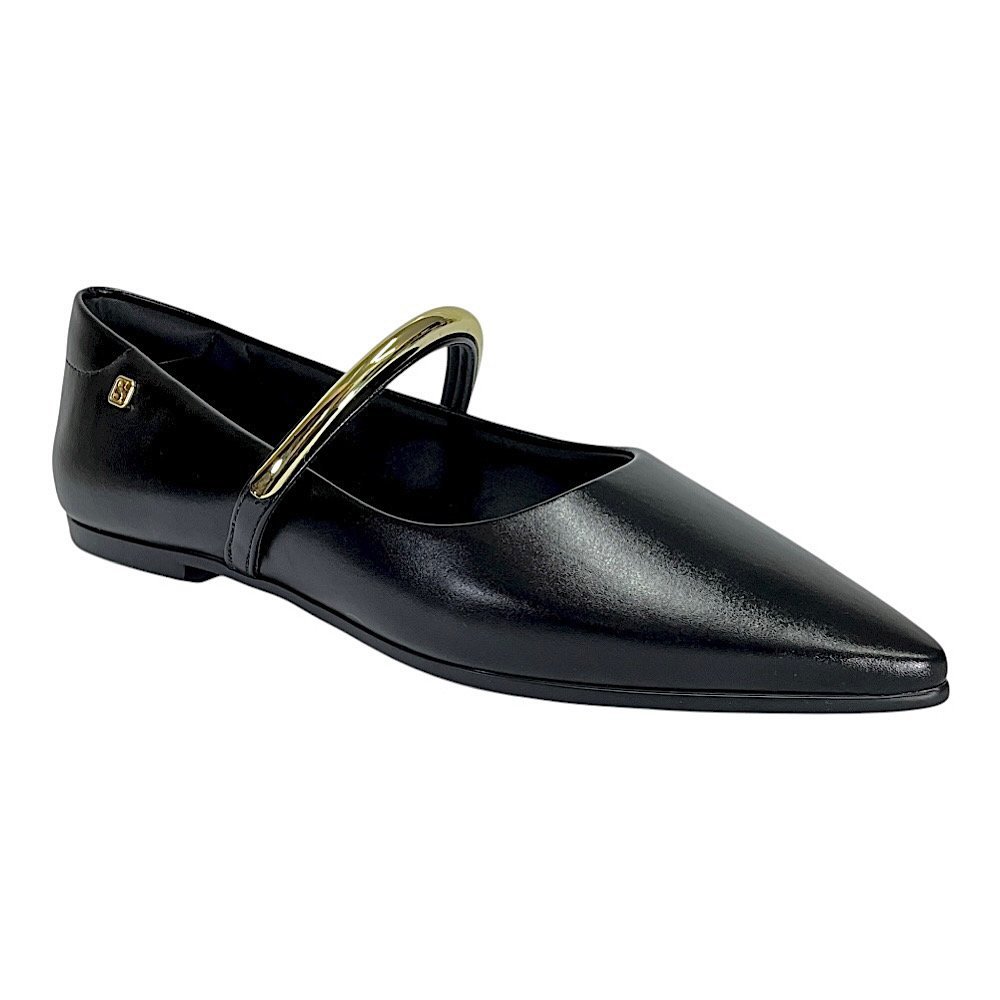 Sapatilha Santinelli Feminina Bico Fino 1600-034 Preto