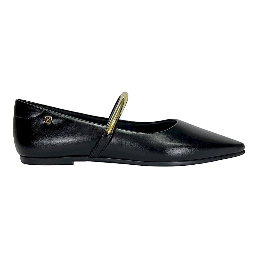 Sapatilha Santinelli Feminina Bico Fino 1600-034 Preto Preto 2