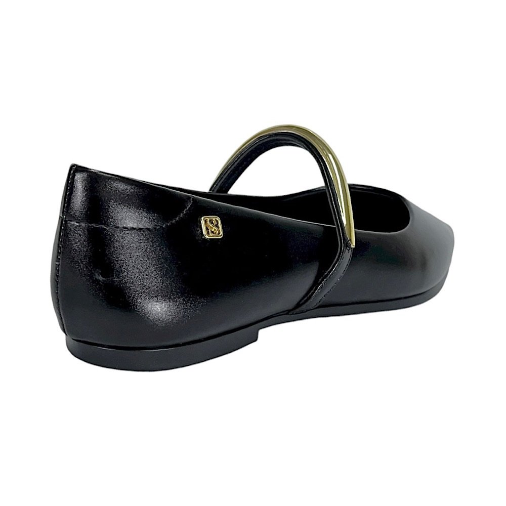 Sapatilha Santinelli Feminina Bico Fino 1600-034 Preto Preto 5