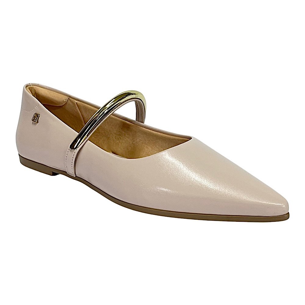 Sapatilha Santinelli Feminina Bico Fino 1600-034 Creme