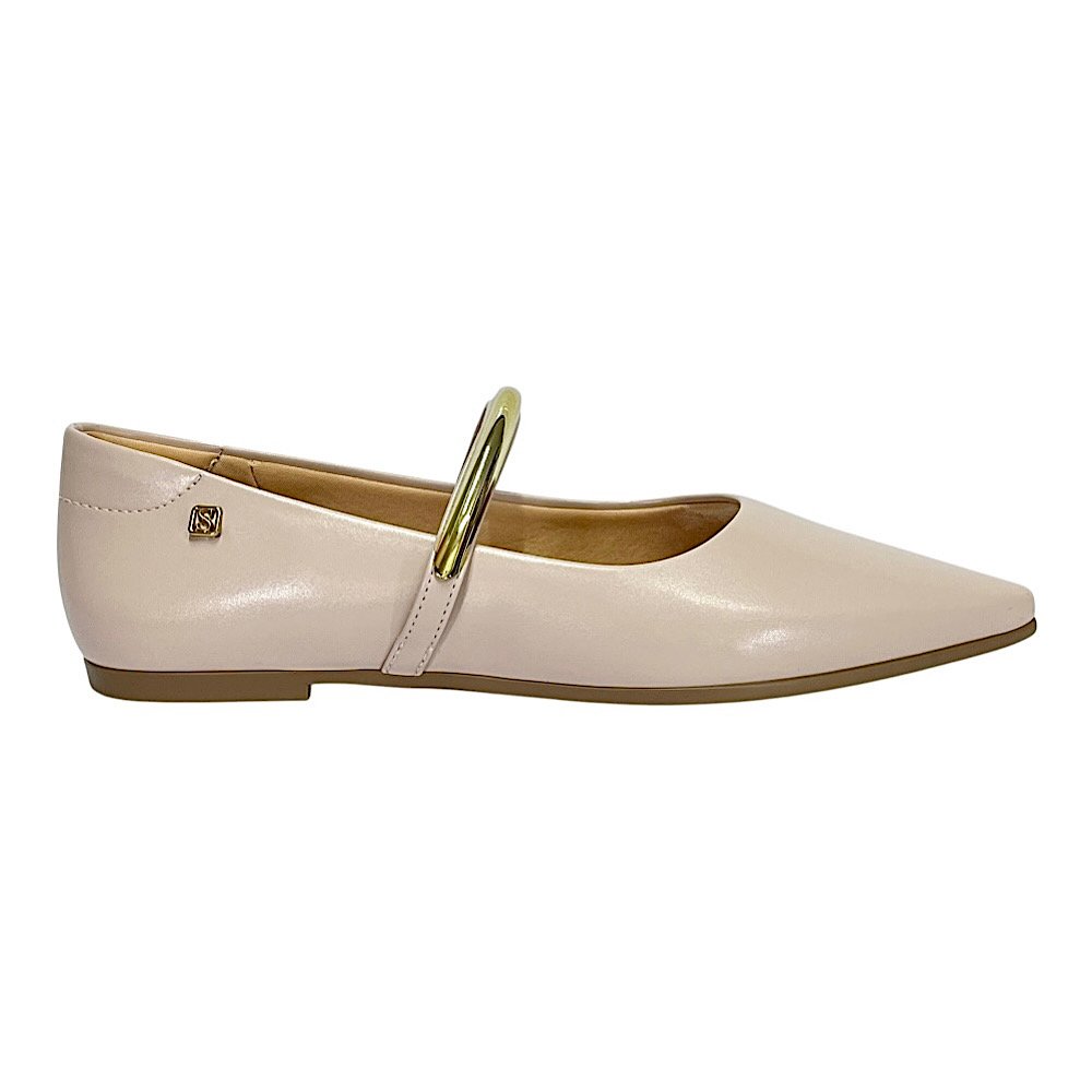 Sapatilha Santinelli Feminina Bico Fino 1600-034 Creme Creme 2