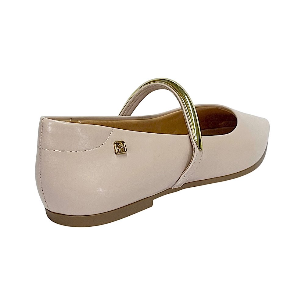 Sapatilha Santinelli Feminina Bico Fino 1600-034 Creme Creme 5