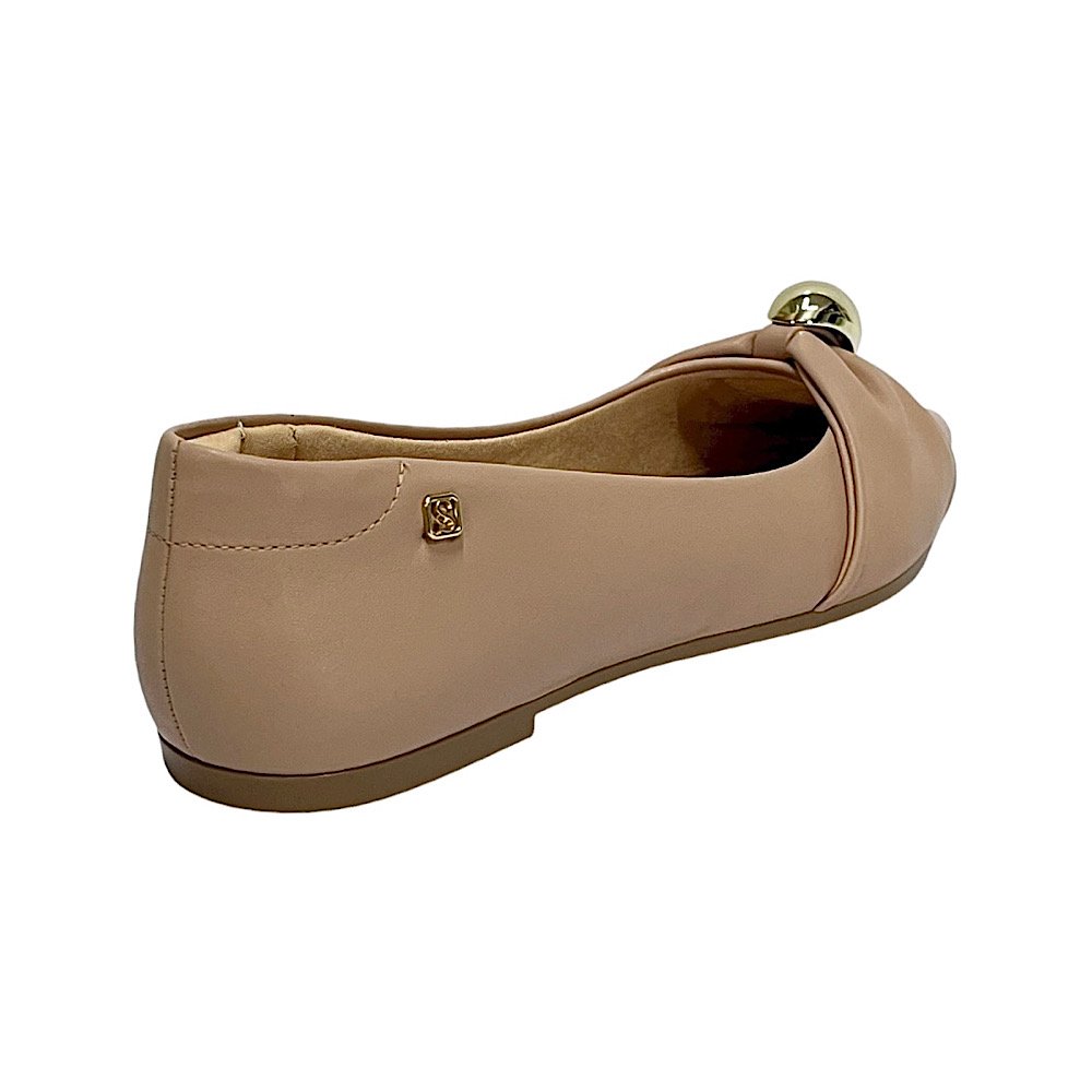 Sapatilha Santinelli Feminina Bico Fino 1600-041 Antique Bege 5