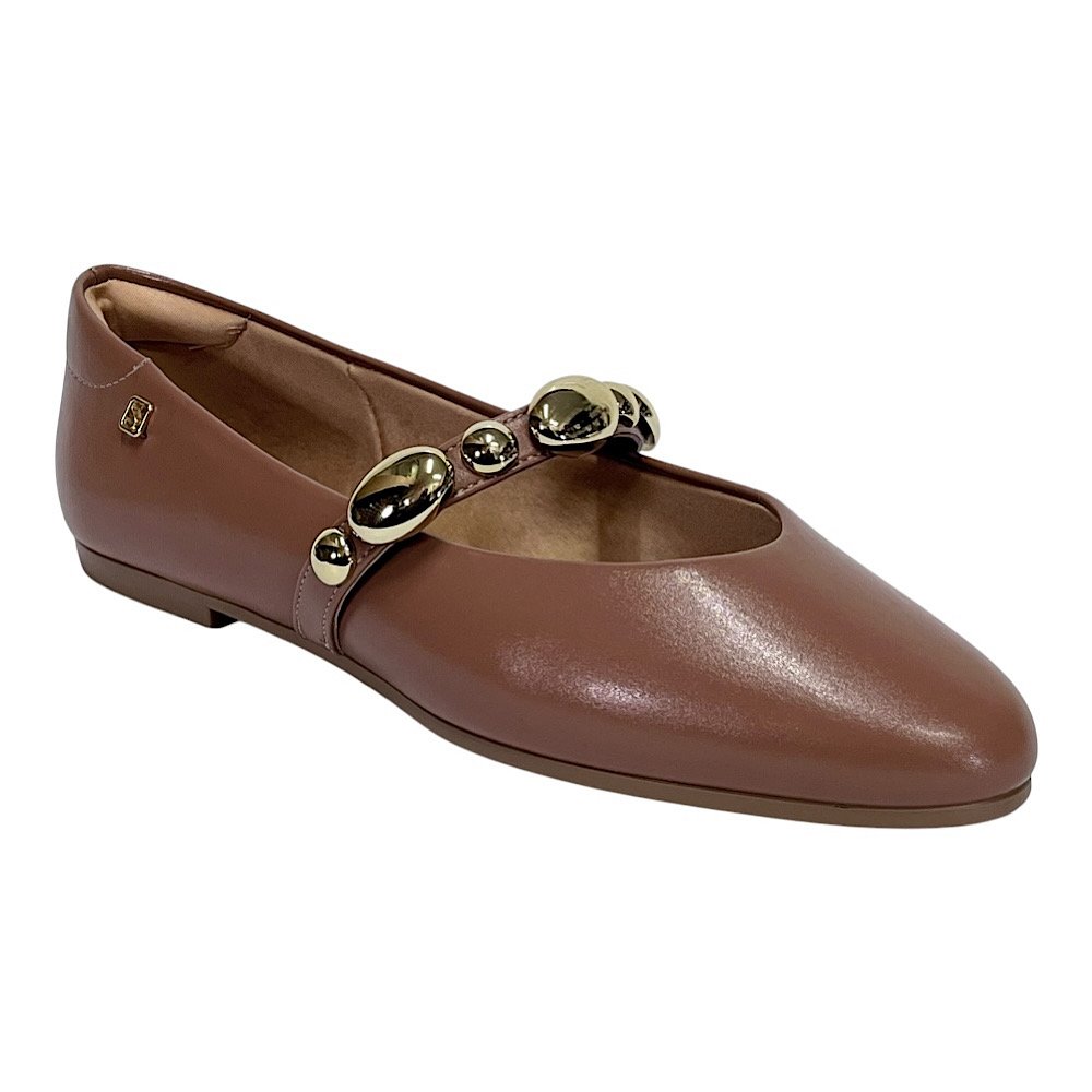 Sapatilha Santinelli Mary Jane Bico Redondo 1628-022 Mocha Mousse