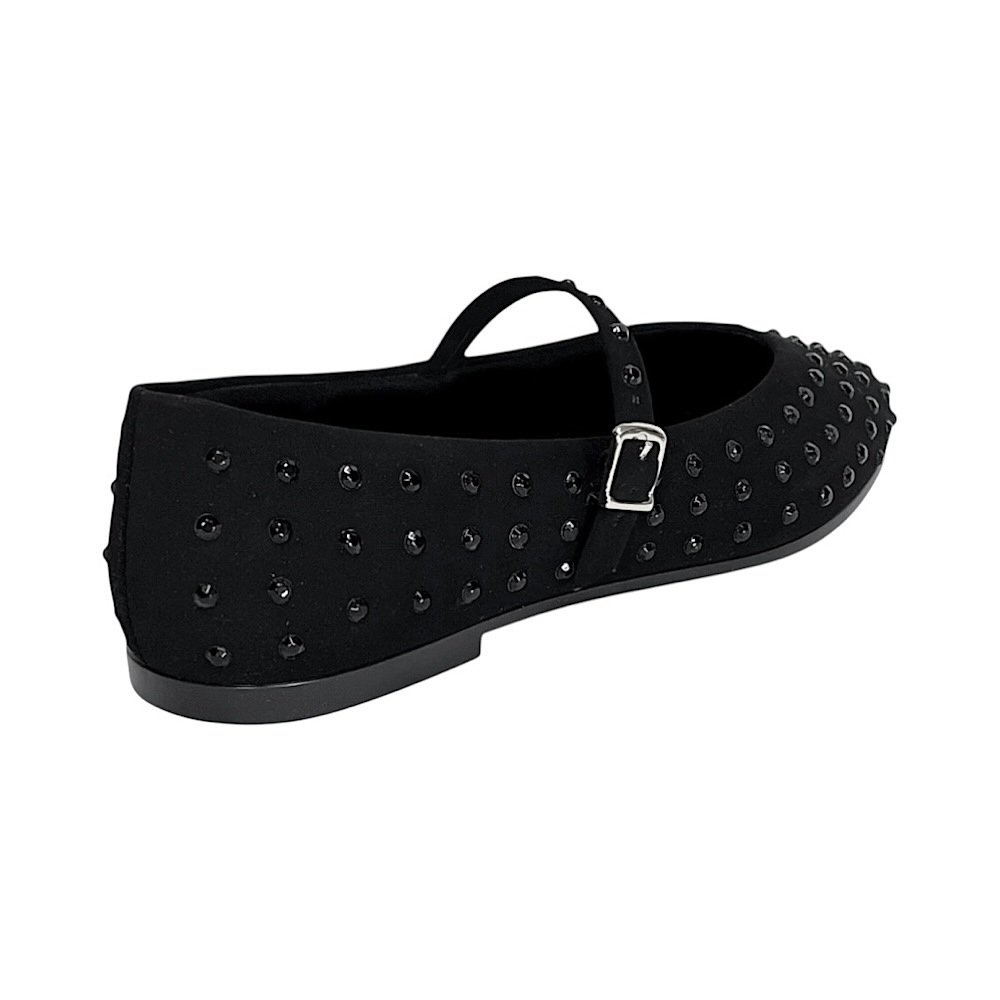 Sapatilha Santinelli Mary Jane Studs 1628-020 Nobuck Preto Preto 5