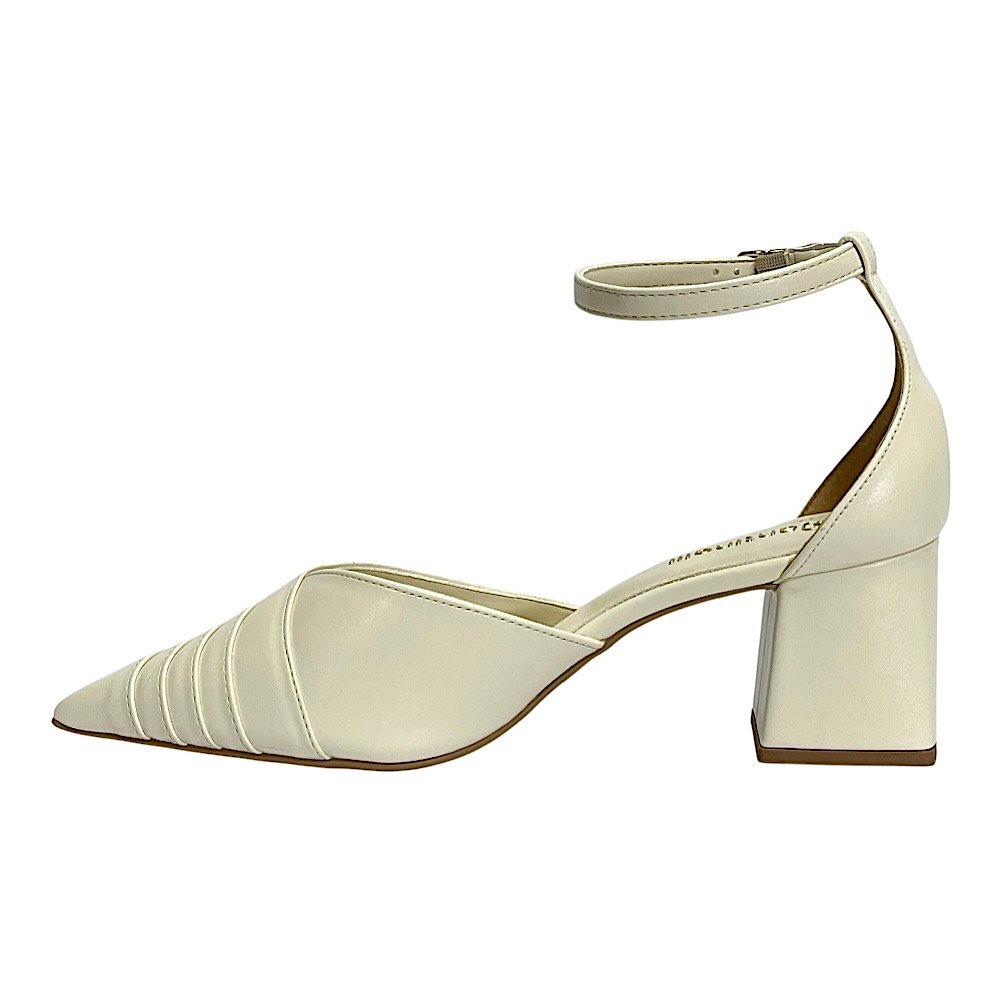 Sapato Santinelli Scarpin Salto Bloco 1636-025 Marfim Marfim 3