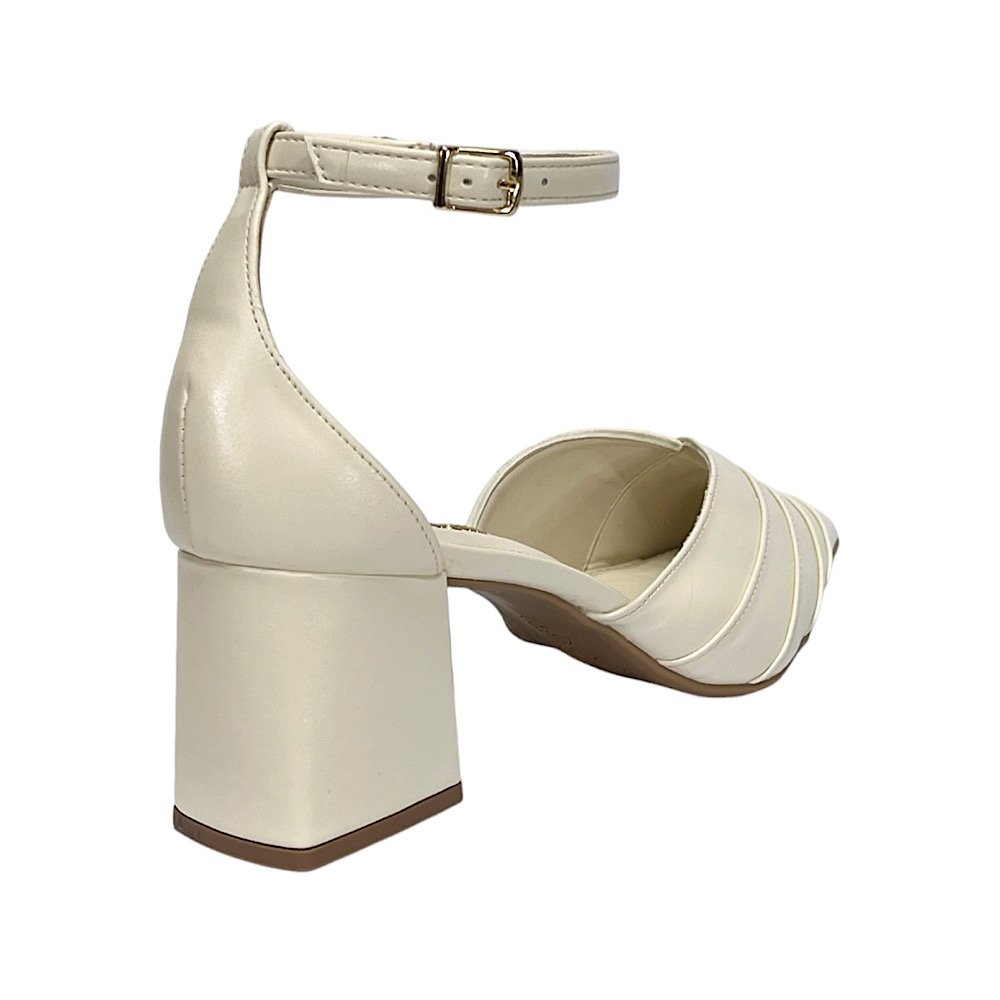 Sapato Santinelli Scarpin Salto Bloco 1636-025 Marfim Marfim 5