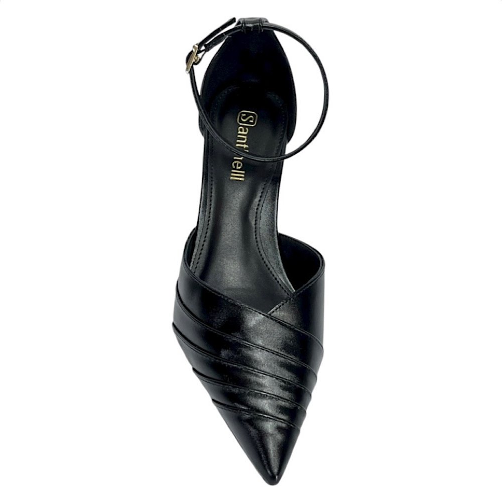 Sapato Santinelli Scarpin Salto Bloco 1636-025 Preto Preto 4
