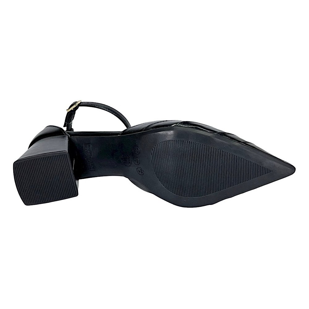 Sapato Santinelli Scarpin Salto Bloco 1636-025 Preto Preto 6