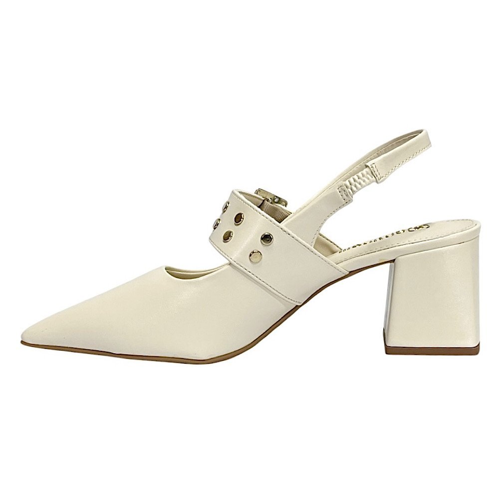 Sapato Santinelli Scarpin Sligback 1636-046 Marfim Marfim 3