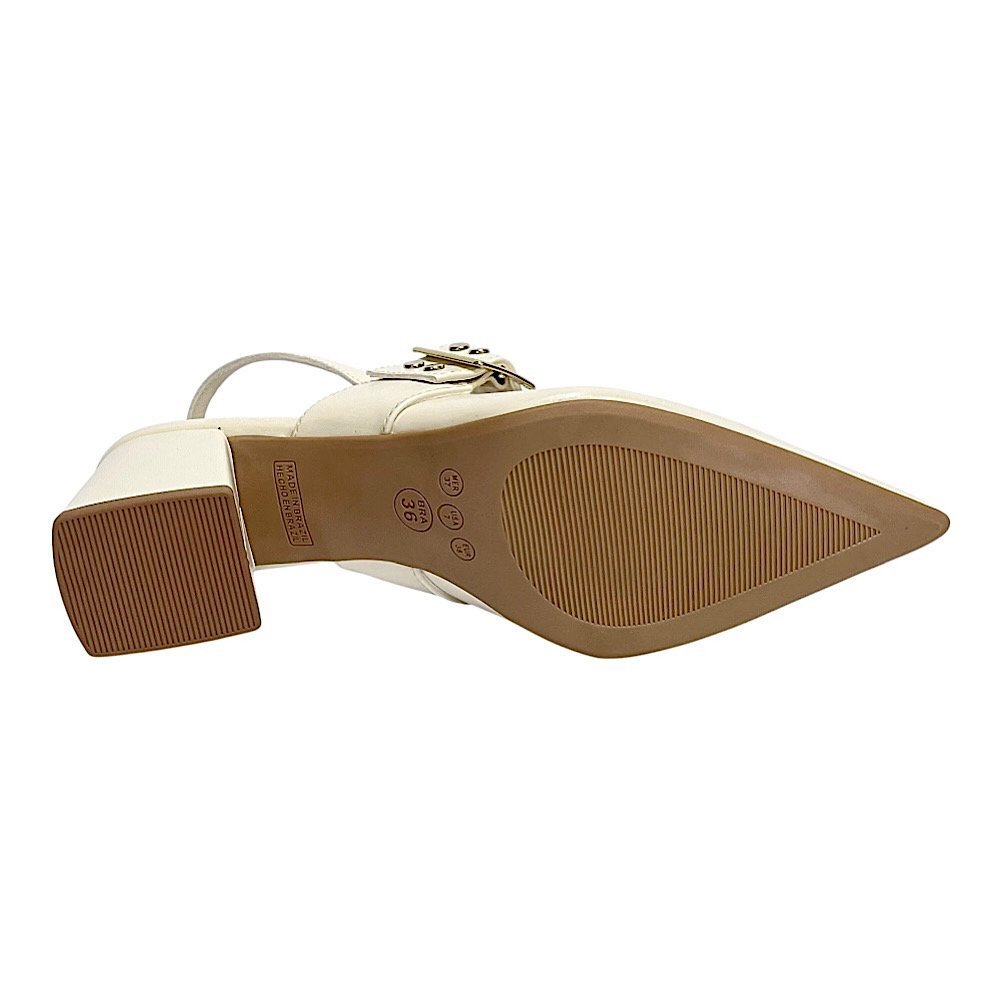 Sapato Santinelli Scarpin Sligback 1636-046 Marfim Marfim 6