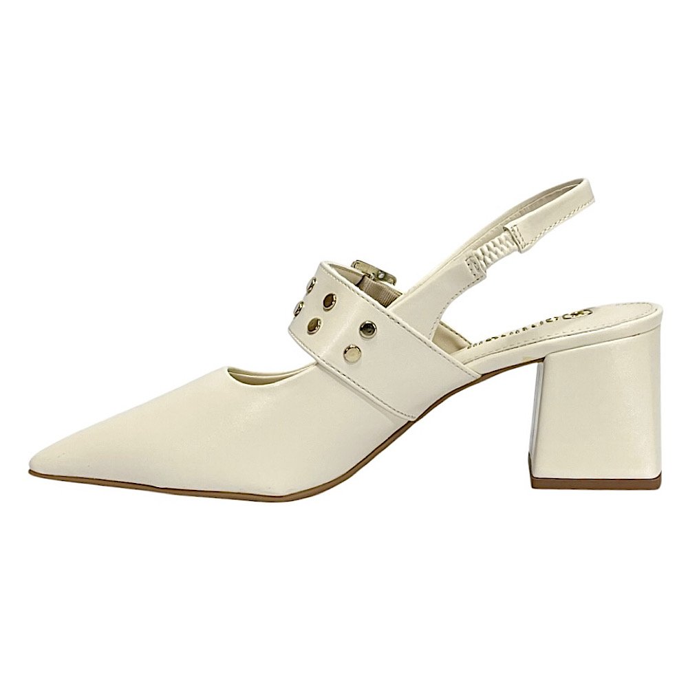 Sapato Santinelli Scarpin Sligback 1636-046 Marfim Marfim 3