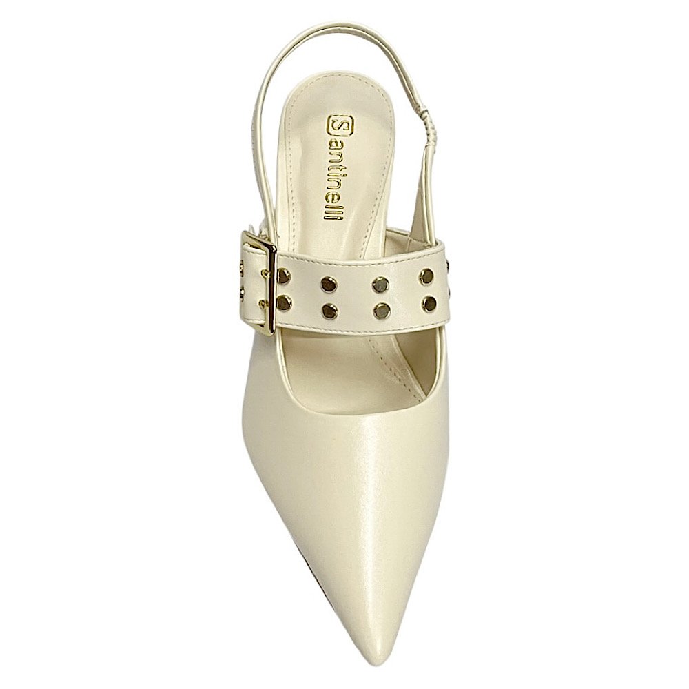 Sapato Santinelli Scarpin Sligback 1636-046 Marfim Marfim 4