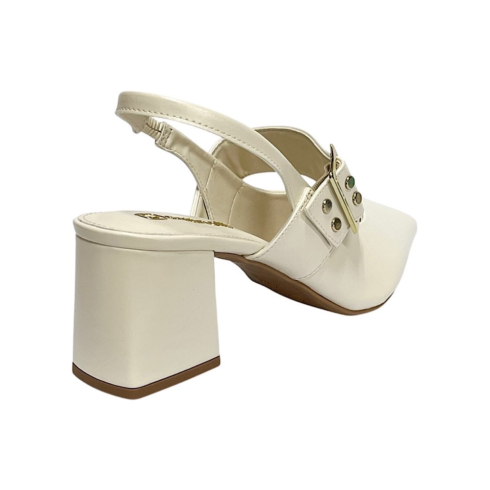 Sapato Santinelli Scarpin Sligback 1636-046 Marfim Marfim 5