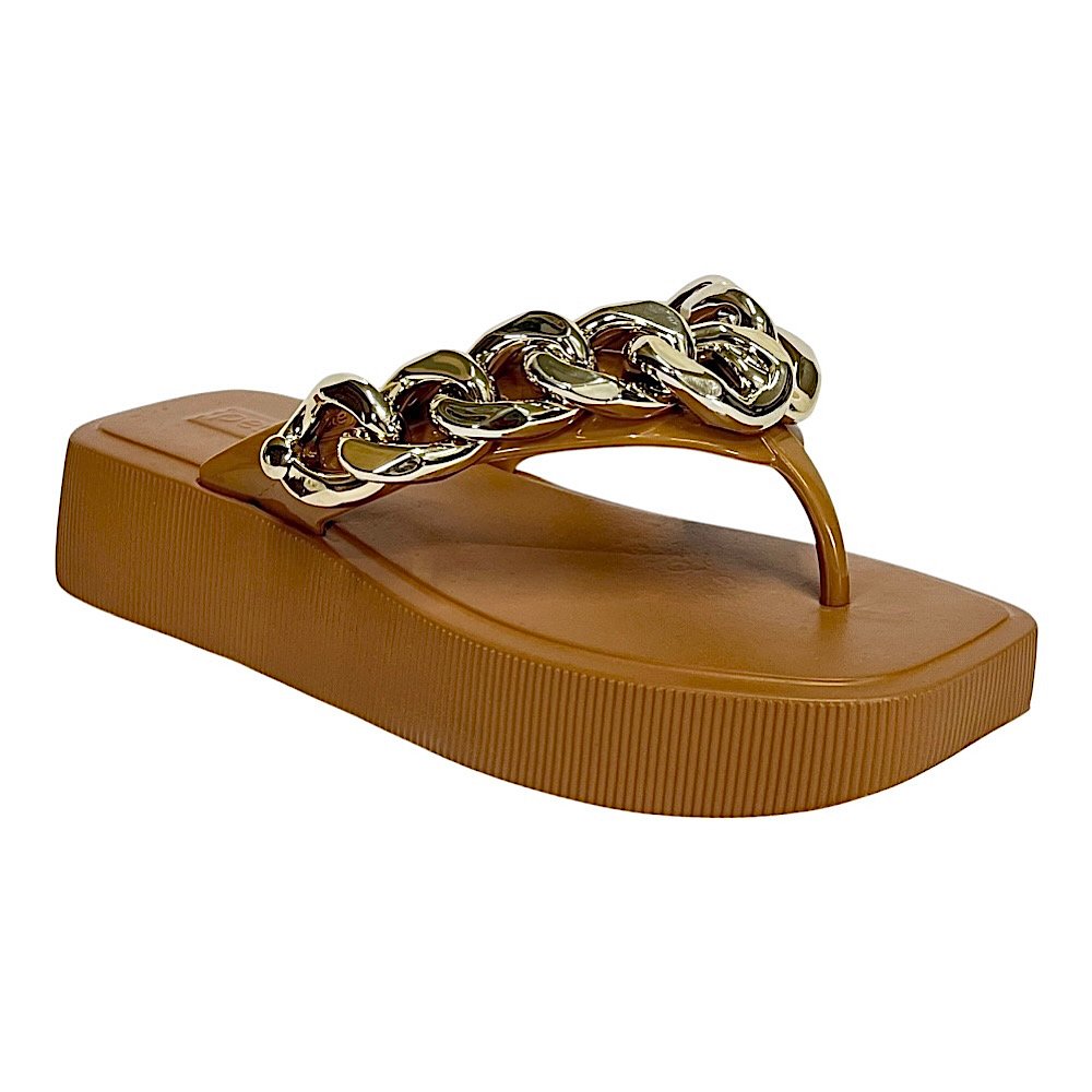 Chinelo Petite Jolie Hit Correntes PJ6515 Doce de Leite Marrom 2