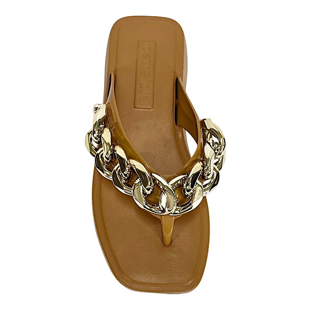 Chinelo Petite Jolie Hit Correntes PJ6515 Doce de Leite Marrom 4