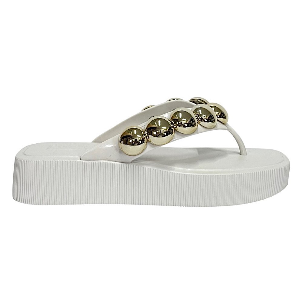 Chinelo Petite Jolie Hit PJ7139 White/Ouro