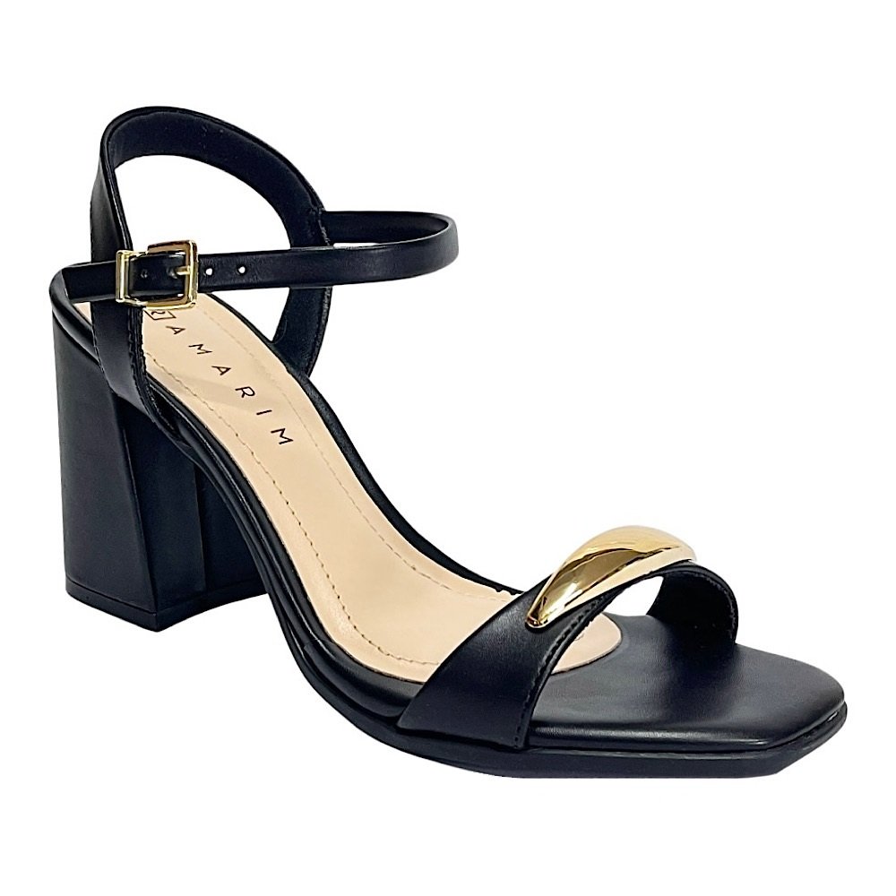 Sandália Ramarim Salto Bloco 2541202 Preto