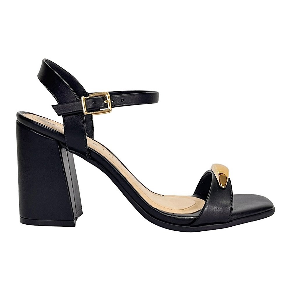 Sandália Ramarim Salto Bloco 2541202 Preto Preto 2
