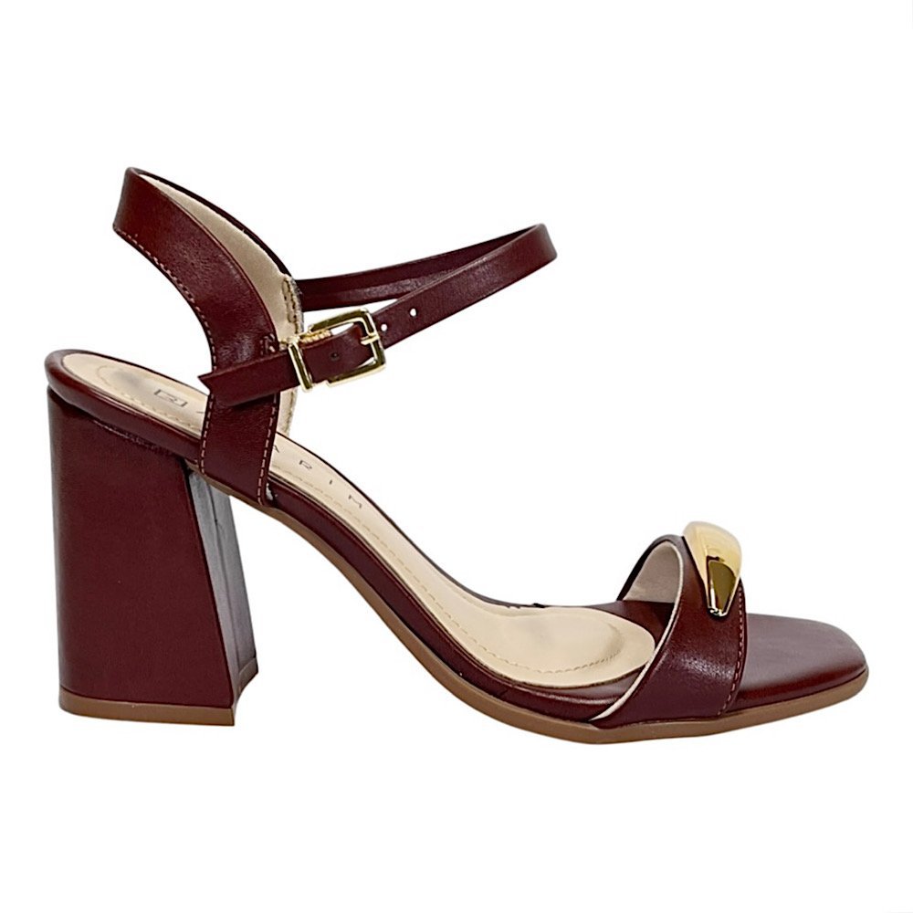 Sandália Ramarim Salto Bloco 2541202 Marrom Rum Rum 2