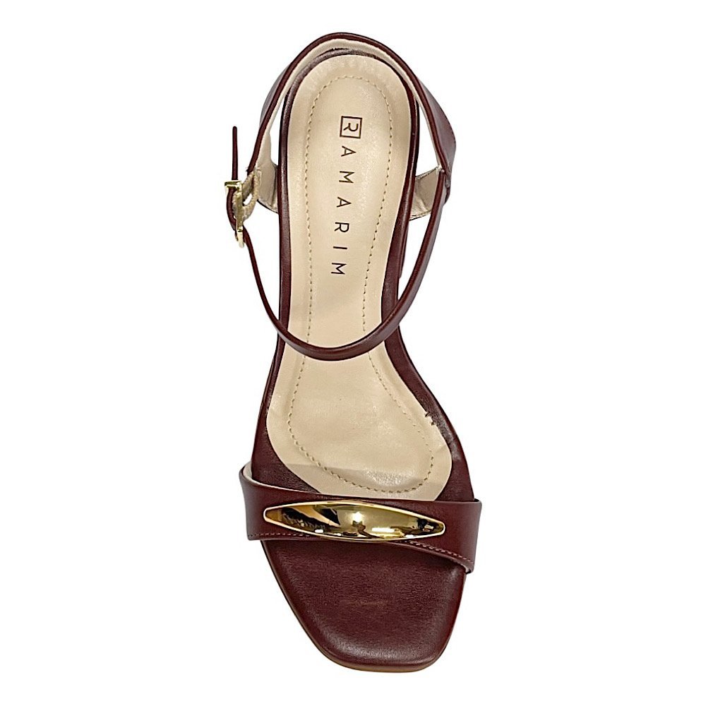 Sandália Ramarim Salto Bloco 2541202 Marrom Rum Rum 4
