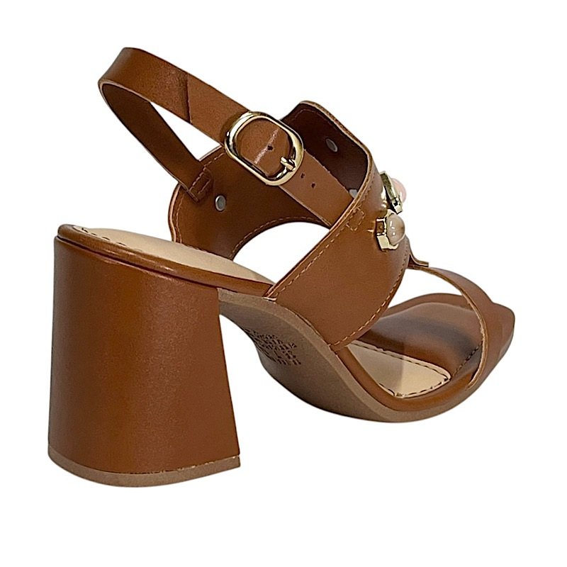 Sandália Dakota Salto Bloco Y9801 Caramelo Marrom 5