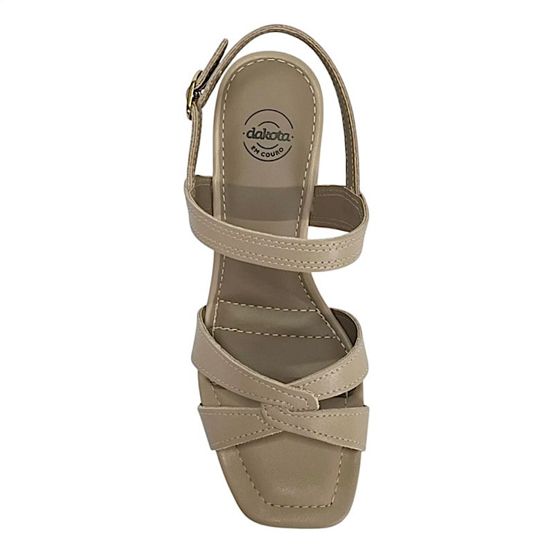 Sandália Dakota Salto Bloco Y9992 Capuccino Bege 4
