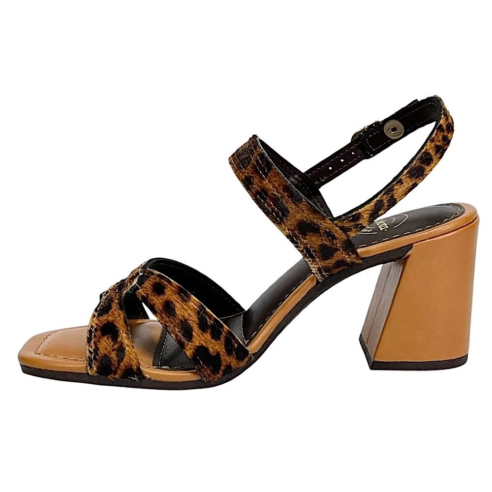 Sandália Dakota Salto Bloco Y9992 Onça Clover Natural Animal Print 3