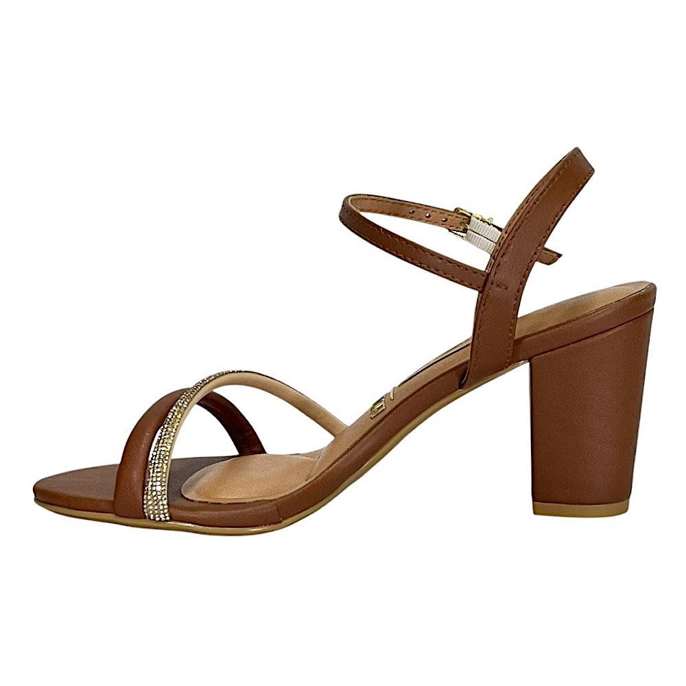 Sandália Vizzano Strass Salto Bloco 6262.1034 Marrom Mocca Marrom 3