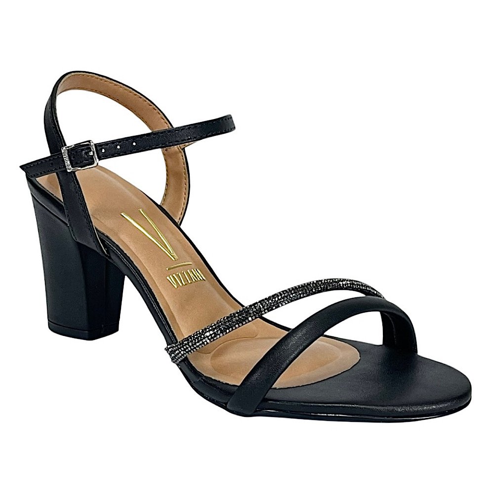 Sandália Vizzano Strass Salto Bloco 6262.1034 Preto