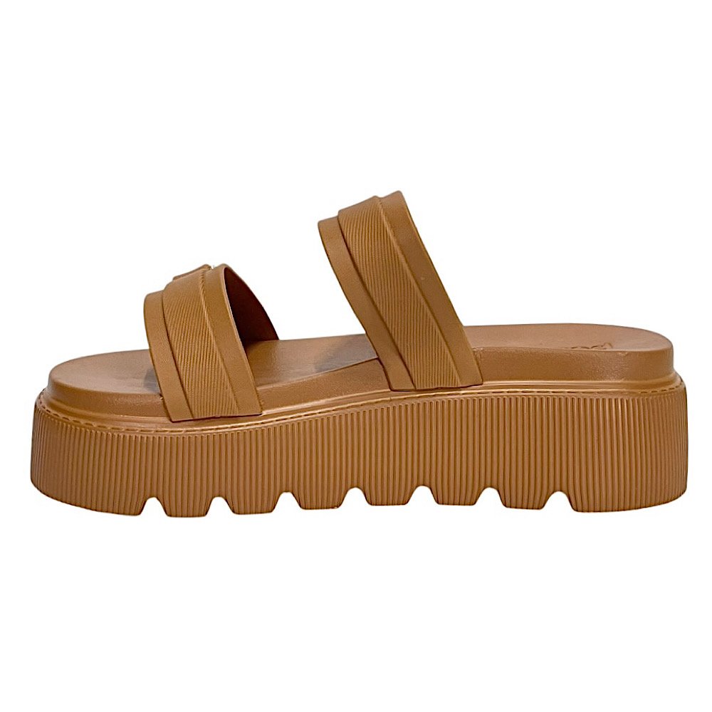 Tamanco Petite Jolie Pulse Flatform PJ7491 Doce de Leite Caramelo 3