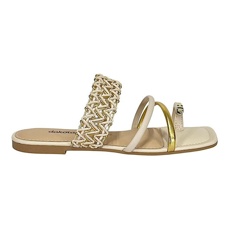 Tamanco Dakota Flat Y9252 Bege Tule Tule 2