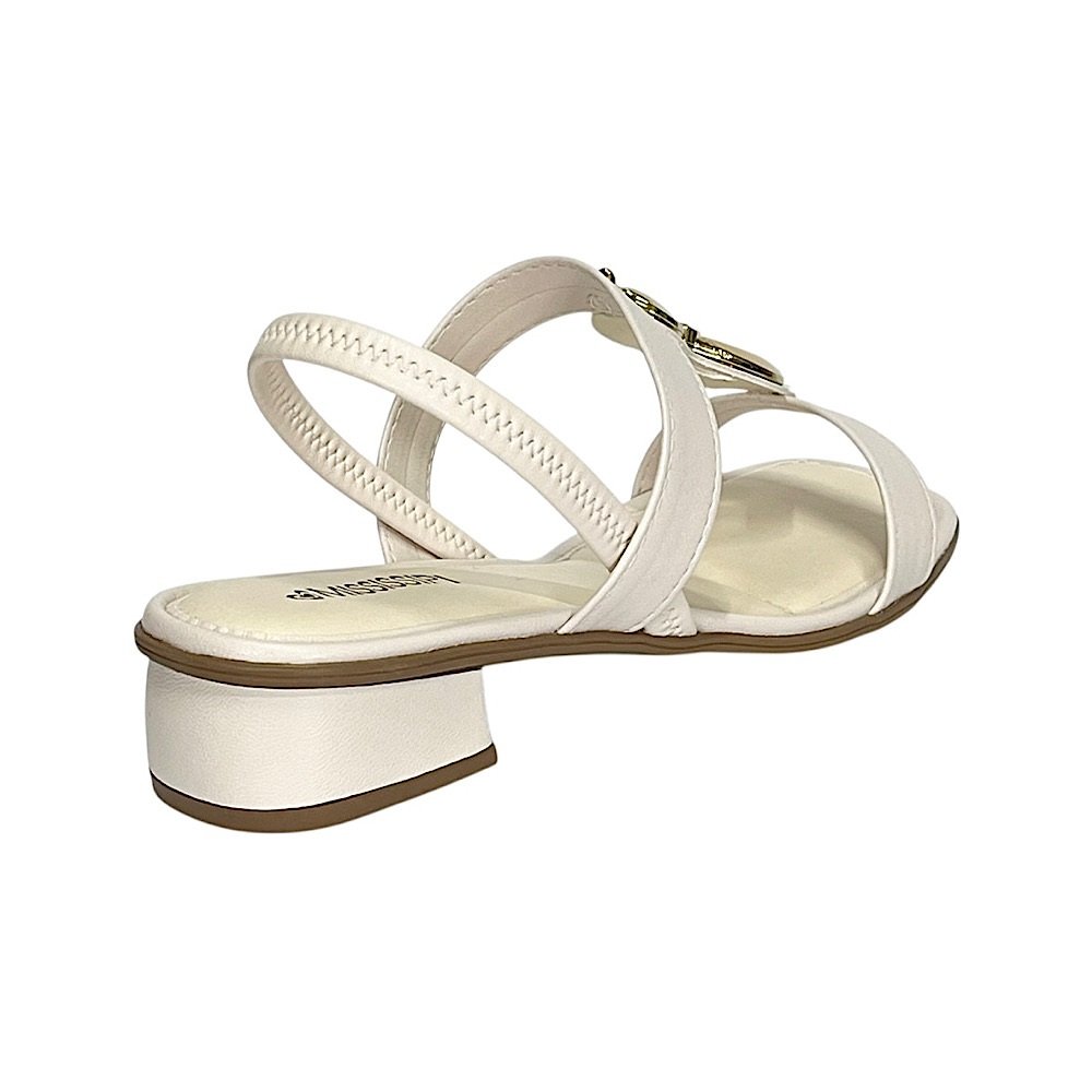 Sandália Mississipi Salto Bloco Baixo MF893 Latte Branco 5